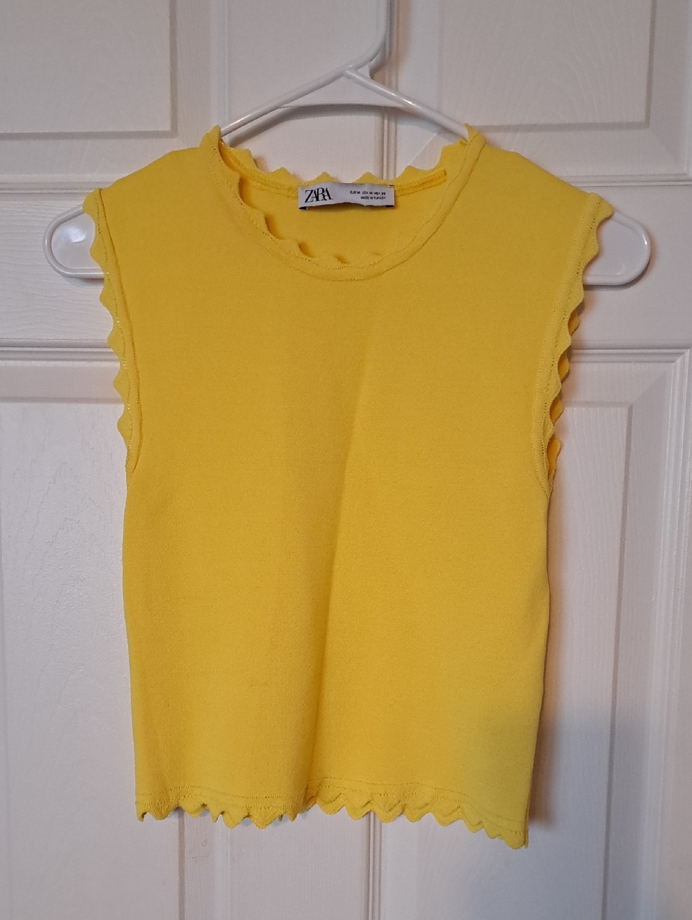 Zara Yellow Scalloped Edge Tank Top